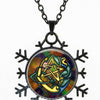 Snowflakes Colorful Glass Witchcraft Pendant Necklace